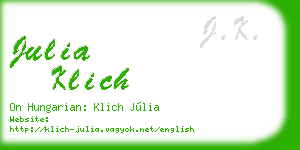 julia klich business card